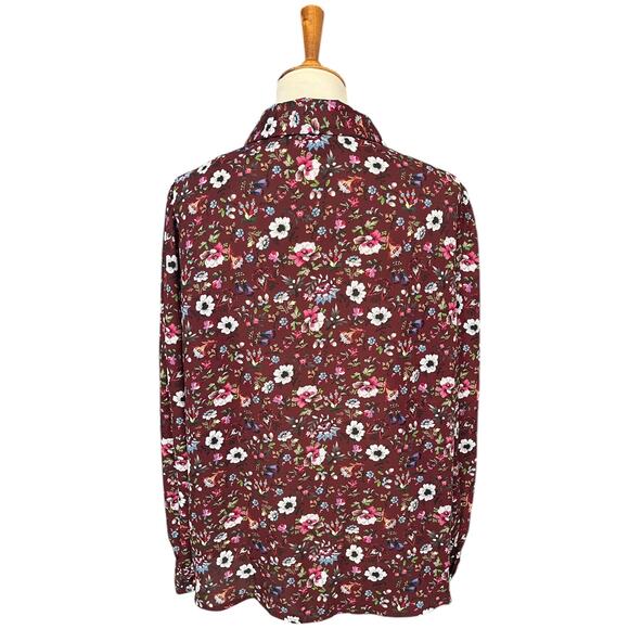 NWT Elie Tahari Long Sleeve Floral Spring Summer Workwear Blouse Size XL - Picture 7 of 9